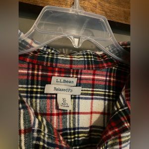LLBean Women’s Scotch Plaid Flannel Button Down shirt XL